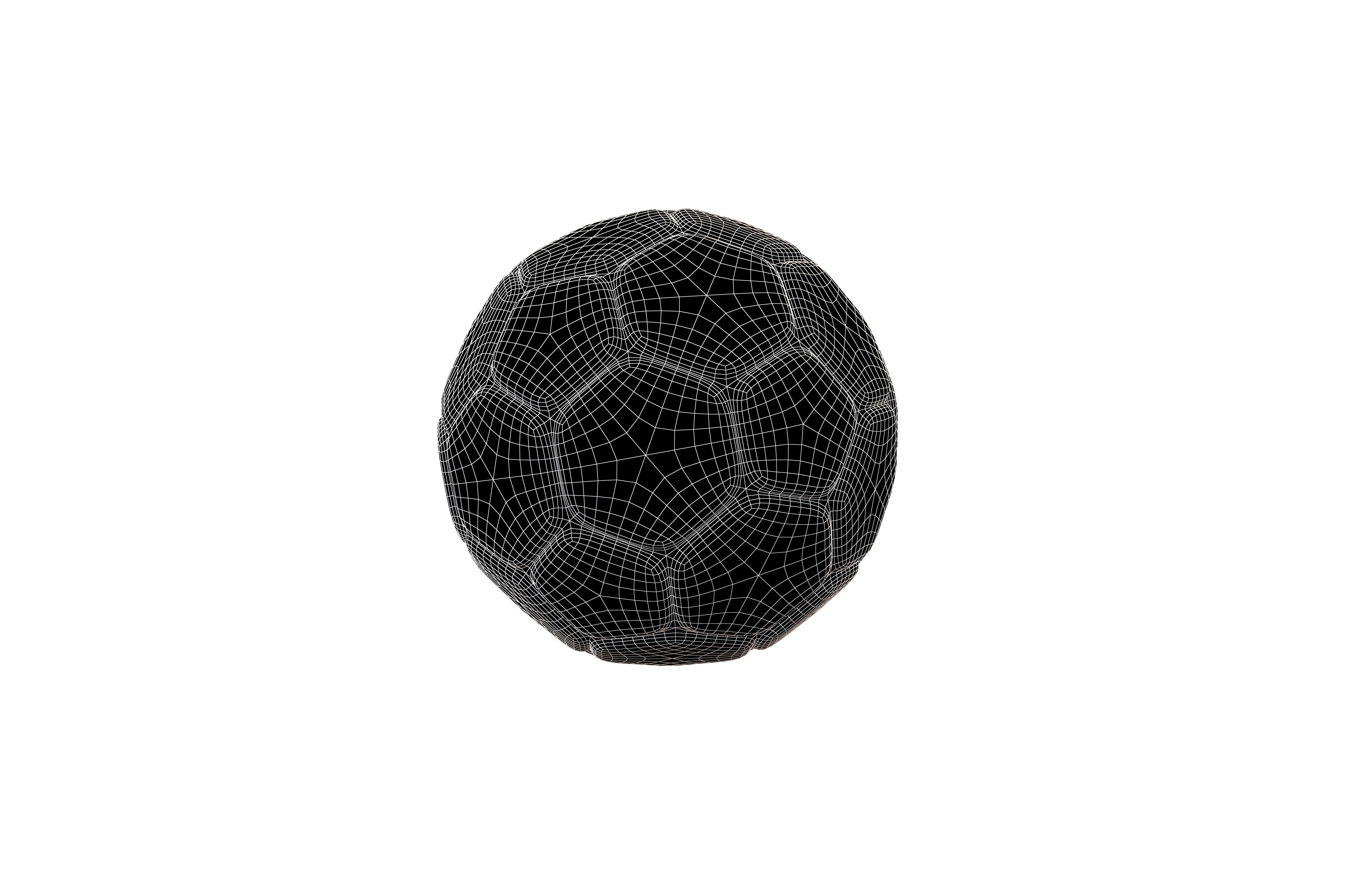 South Korea Flag Soccer Ball v1 001 Low-poly 3D model_4