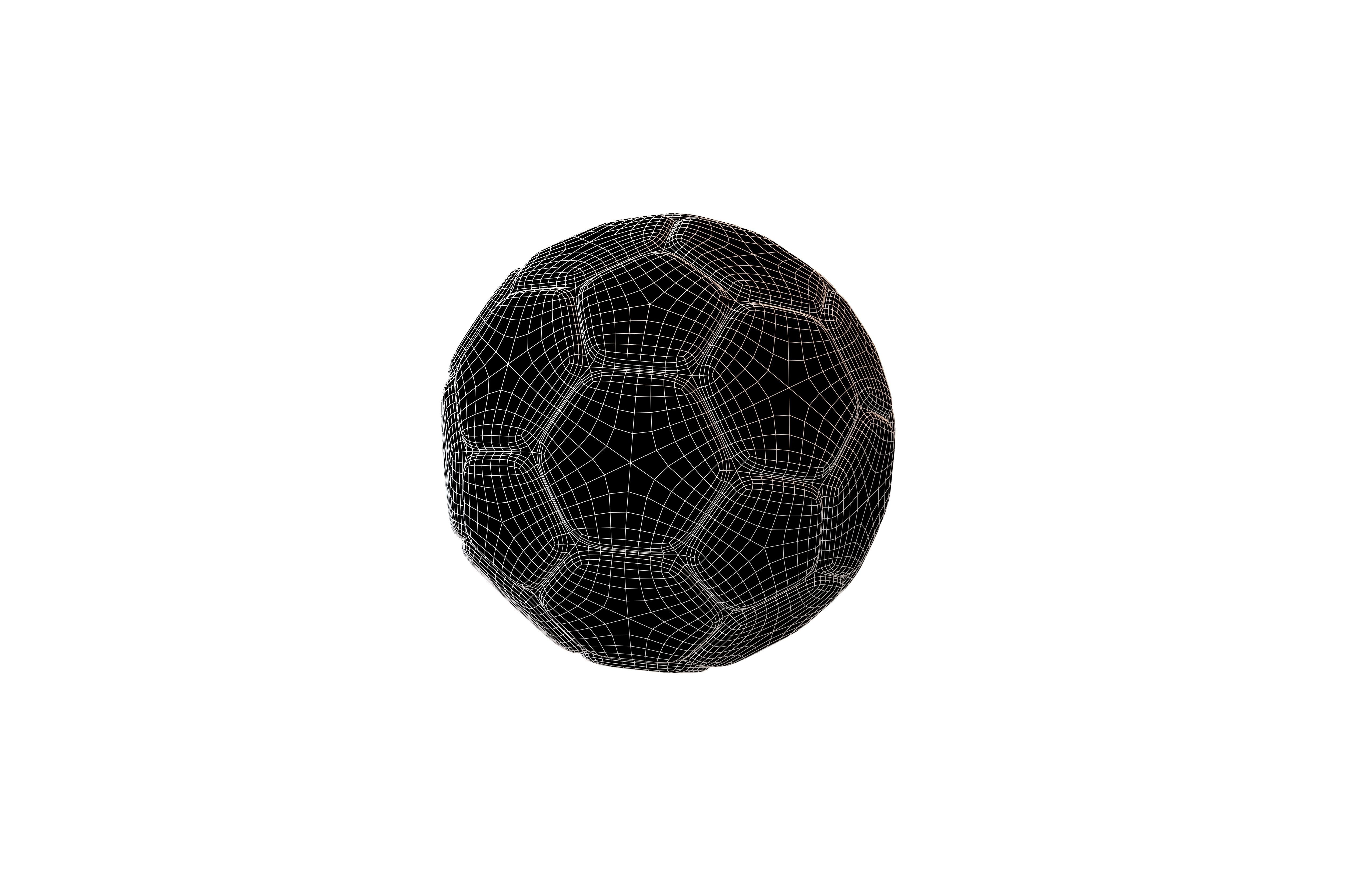 South Korea Flag Soccer Ball v1 001 Low-poly 3D model_7