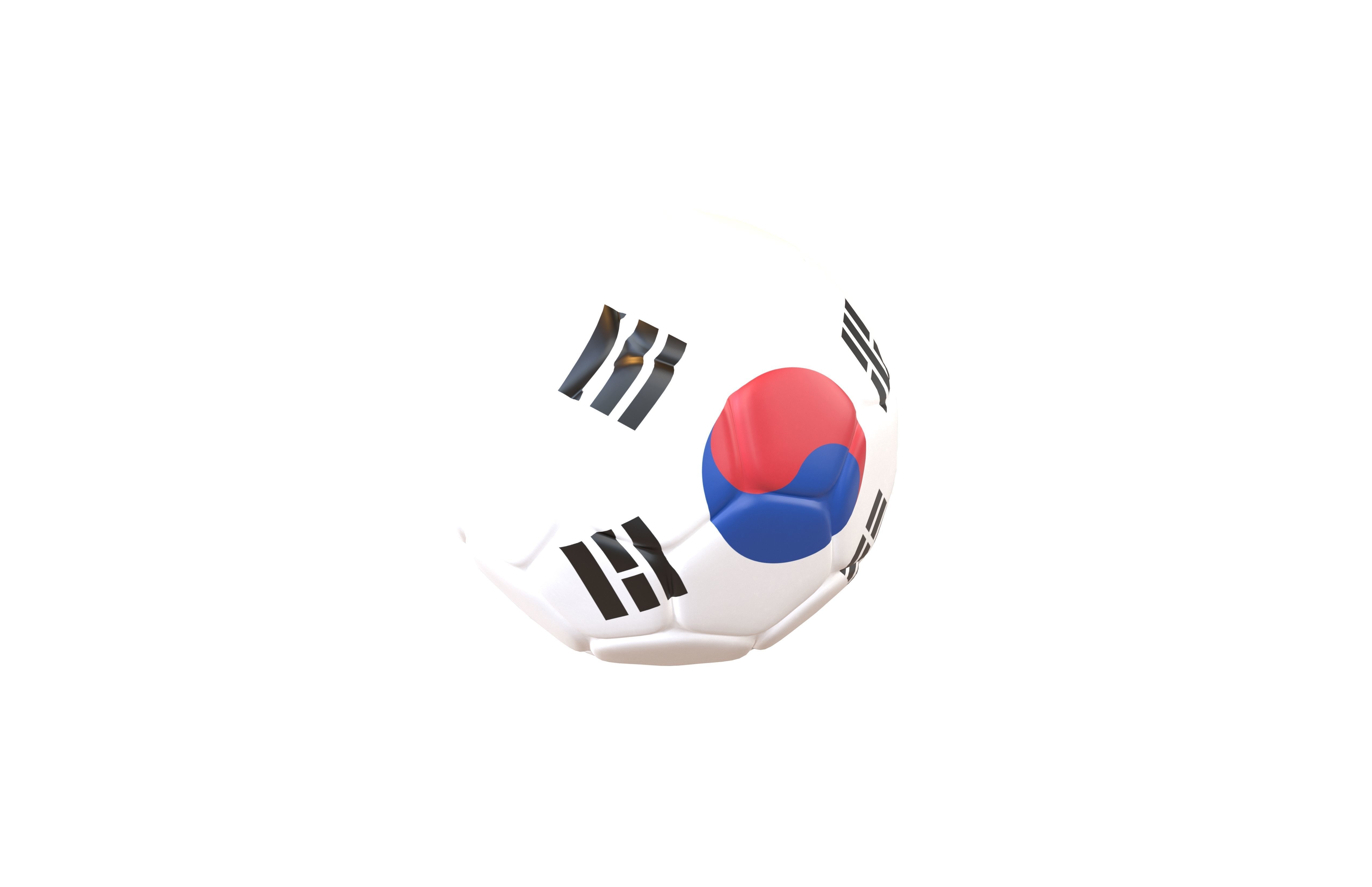 South Korea Flag Soccer Ball v1 001 Low-poly 3D model_3