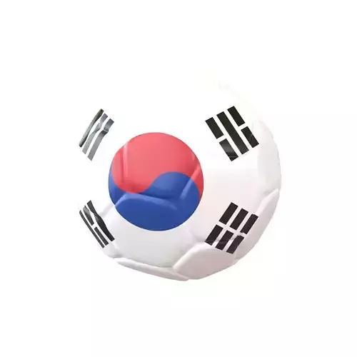 South Korea Flag Soccer Ball v1 001