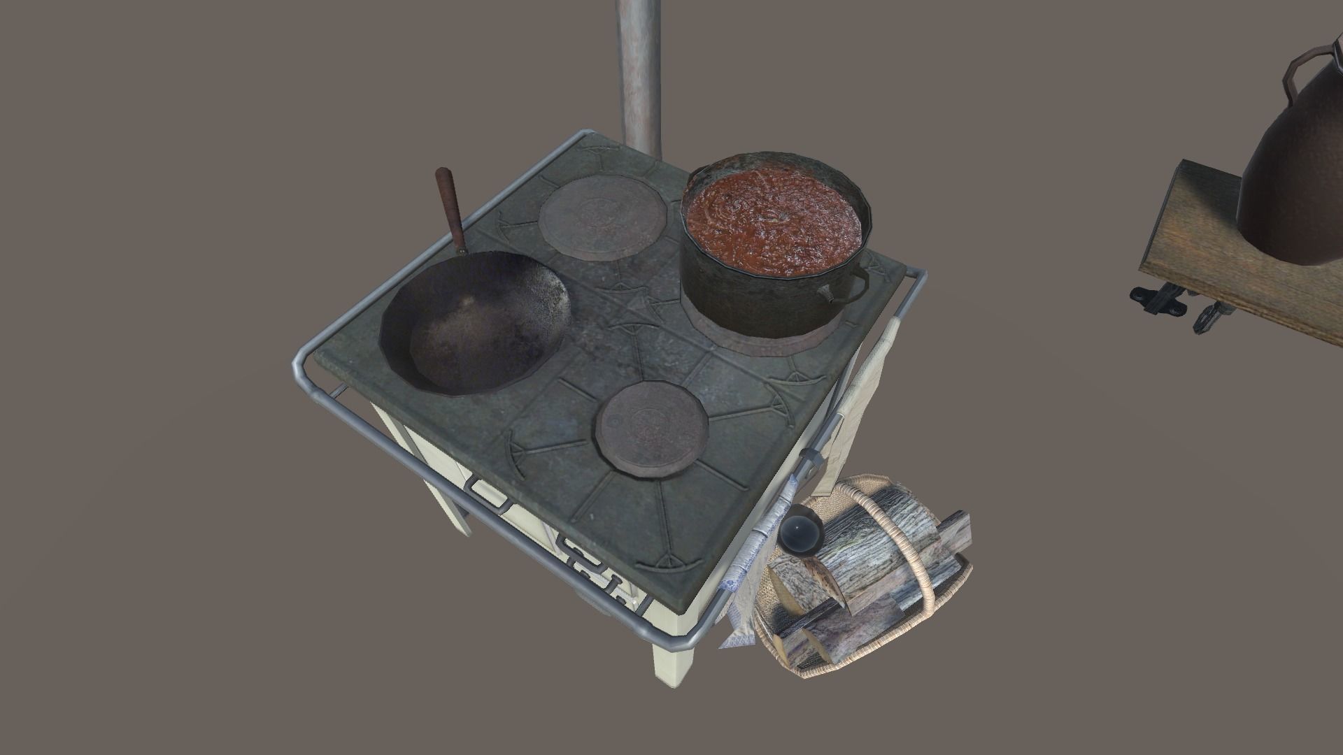 Vintage Kitchen Low-poly 3D model_6