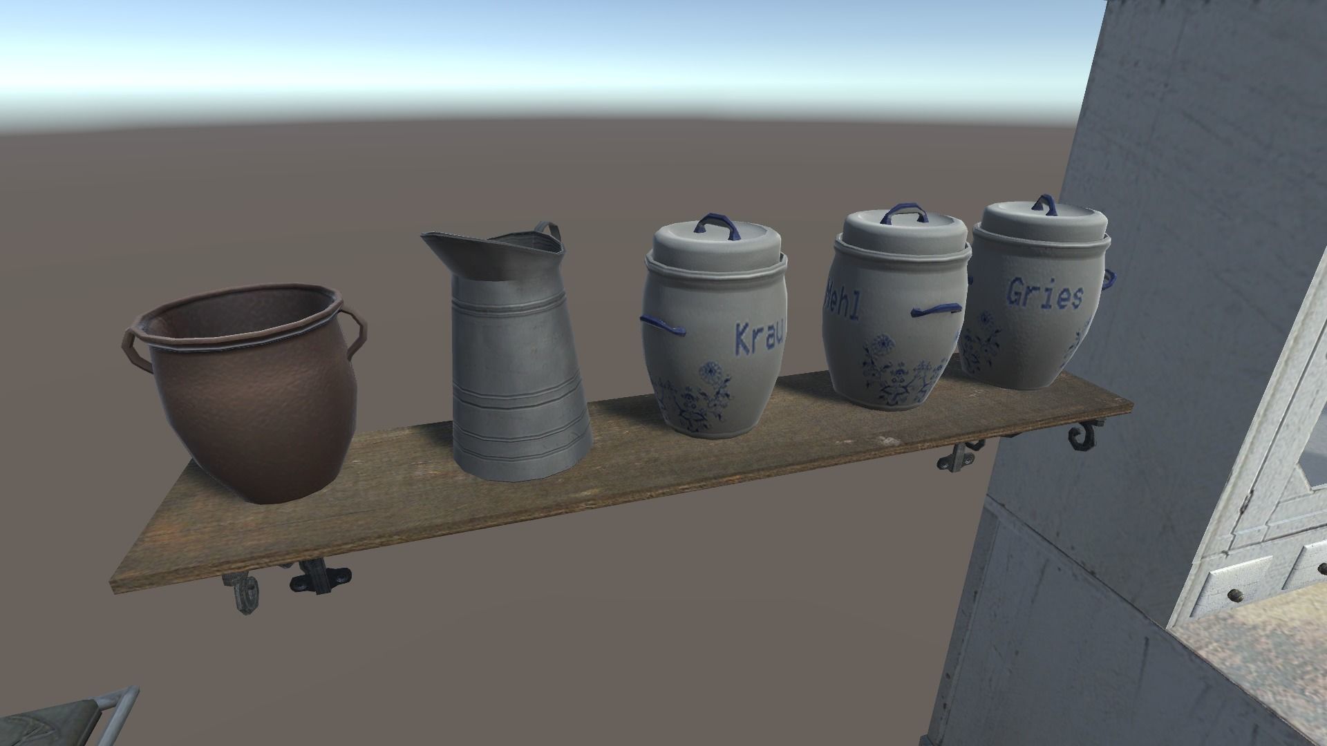 Vintage Kitchen Low-poly 3D model_4