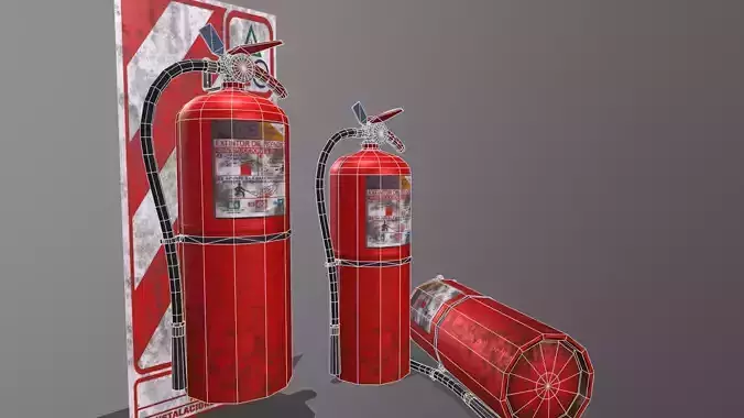 FireExtinguisher three fire extinguishers