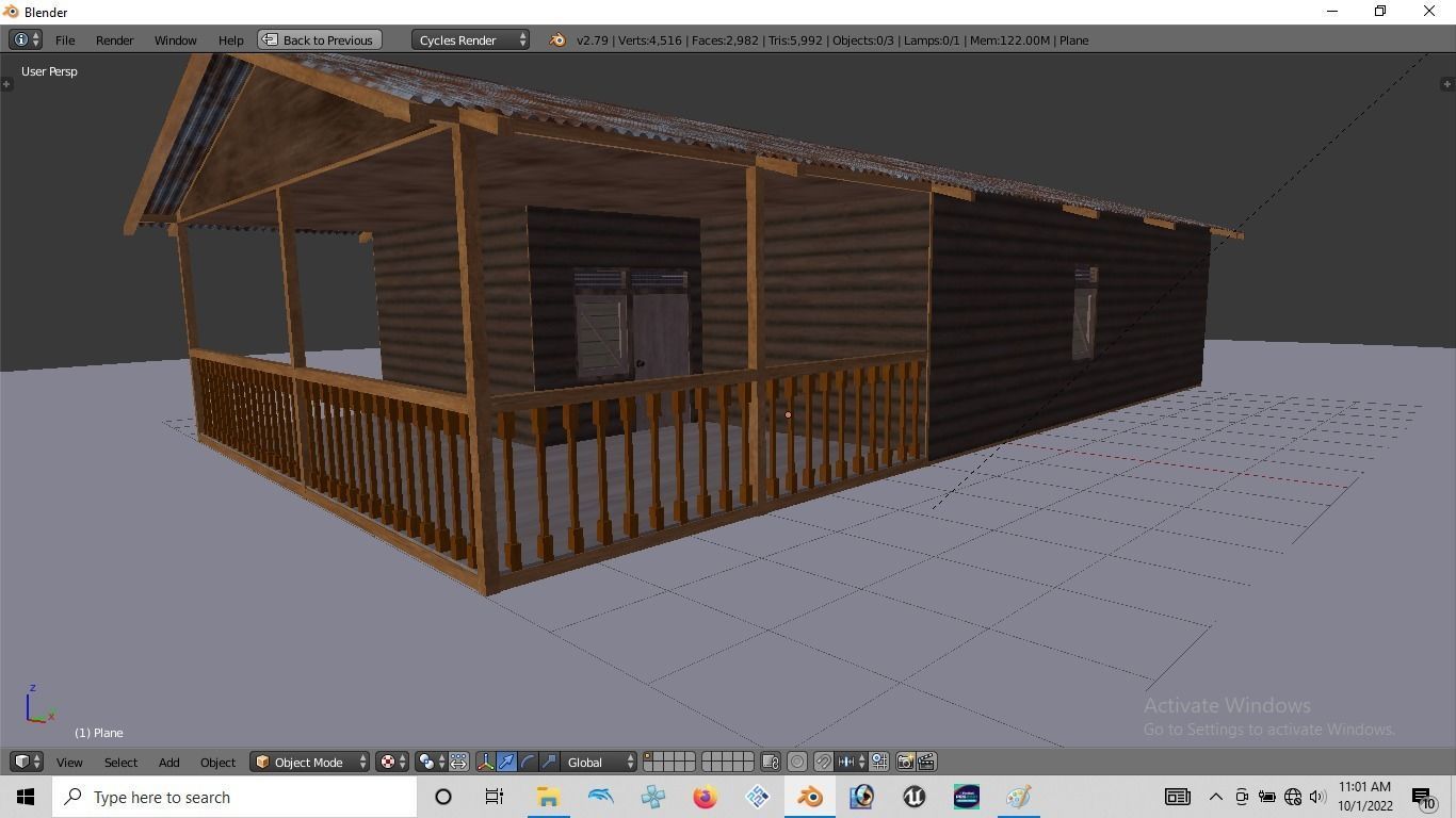 Rumah kayu 003-004 Low-poly 3D model_5