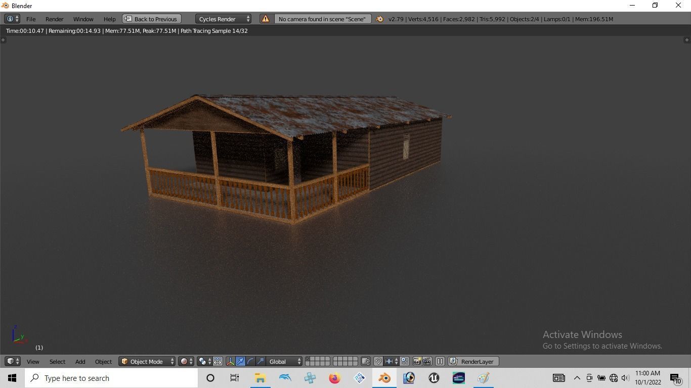 Rumah kayu 003-004 Low-poly 3D model_7