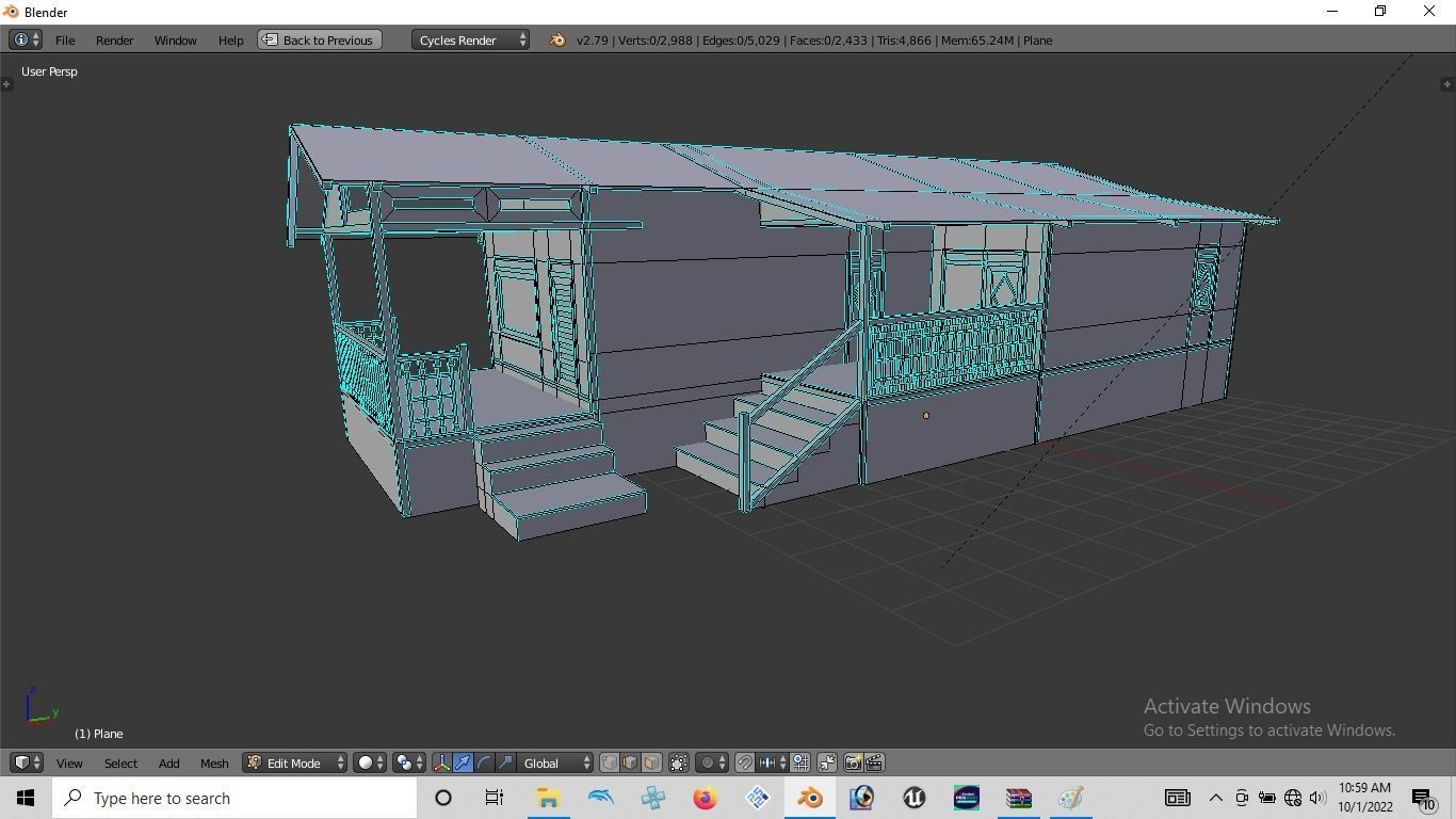 Rumah kayu 003-004 Low-poly 3D model_2