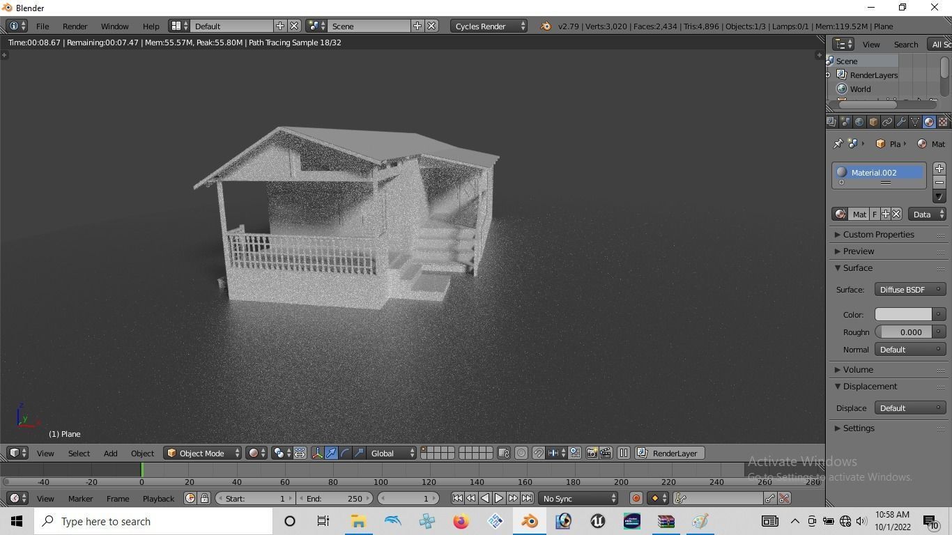 Rumah kayu 003-004 Low-poly 3D model_1