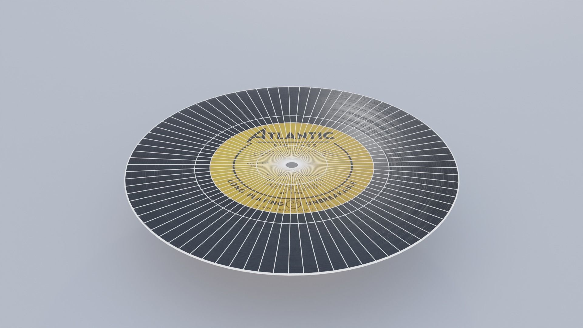 Retro Vinyl Disk with 4K Textures Low-poly 3D model_1