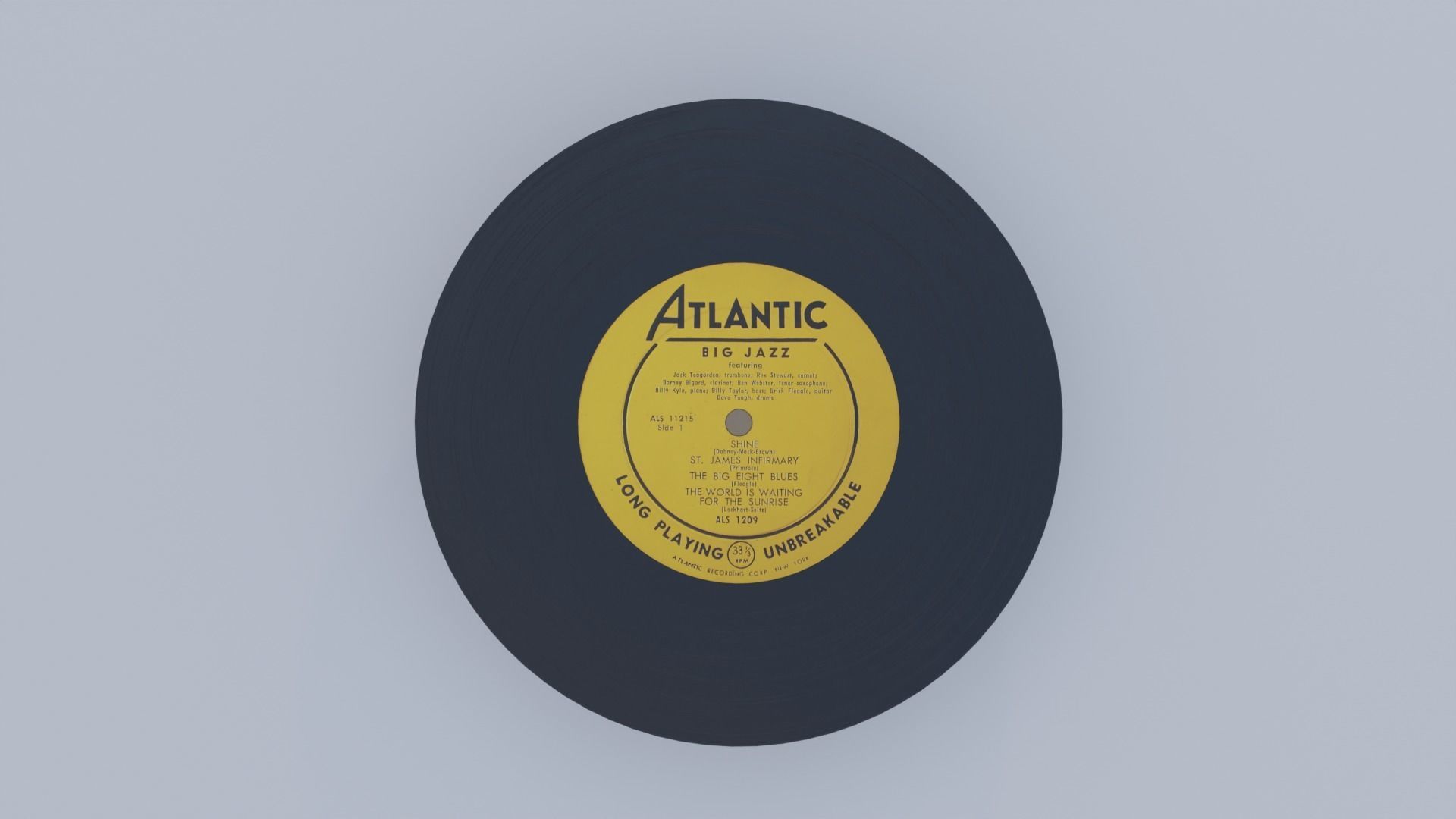 Retro Vinyl Disk with 4K Textures Low-poly 3D model_8
