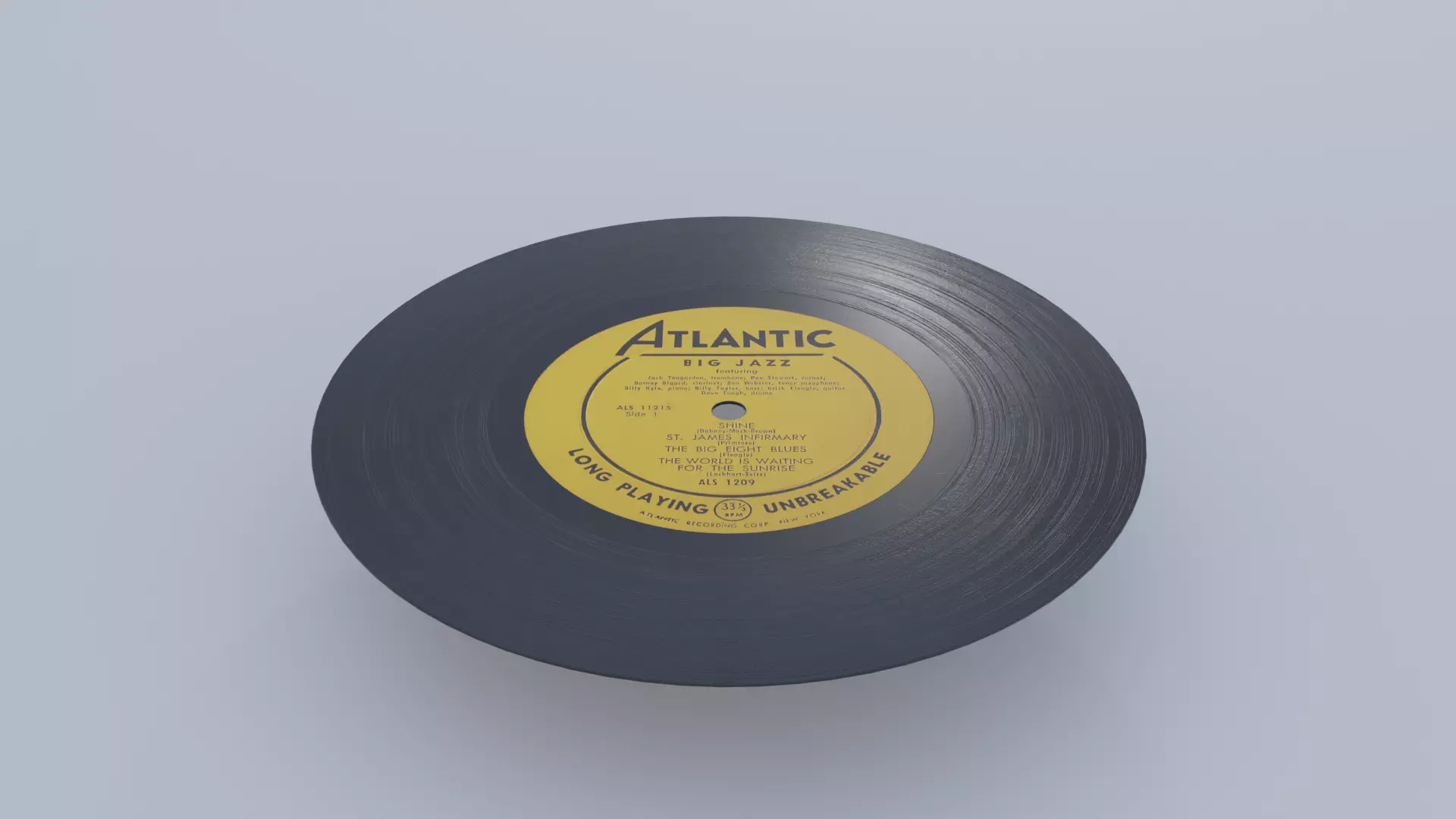Retro Vinyl Disk with 4K Textures Low-poly 3D model_0