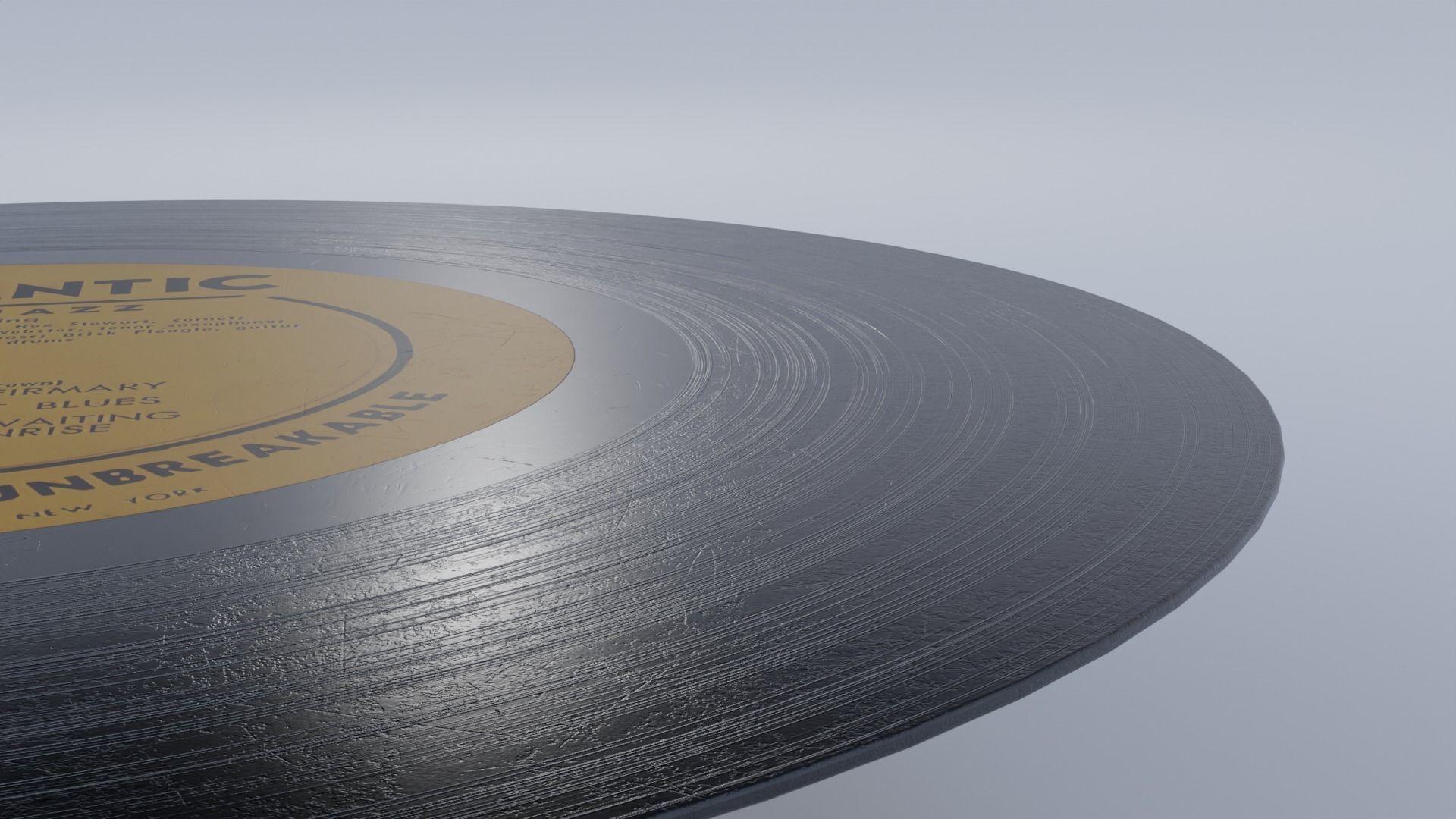 Retro Vinyl Disk with 4K Textures Low-poly 3D model_4