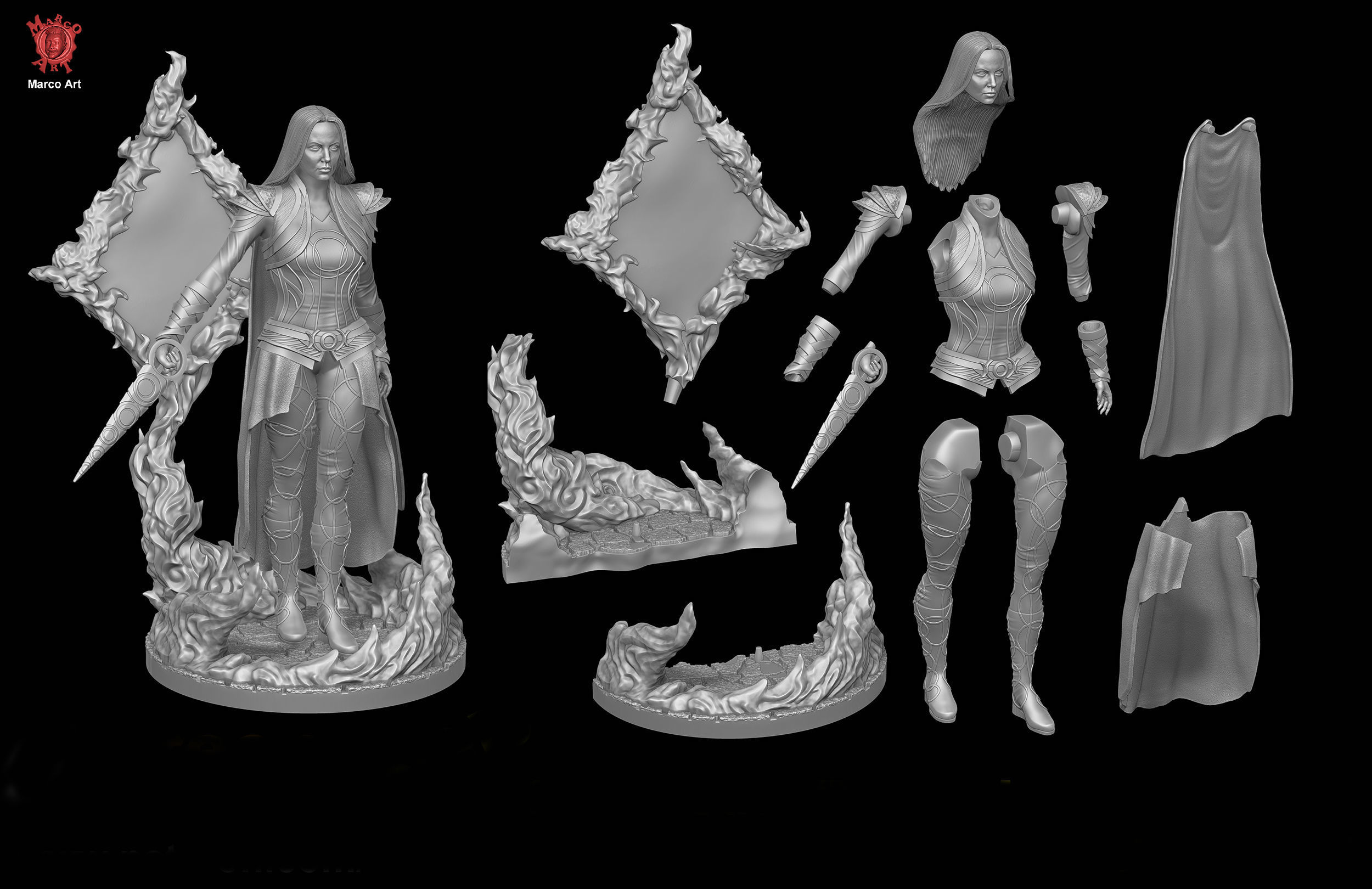 Marvel Doctor Strange Clea stl file  3D print model_5