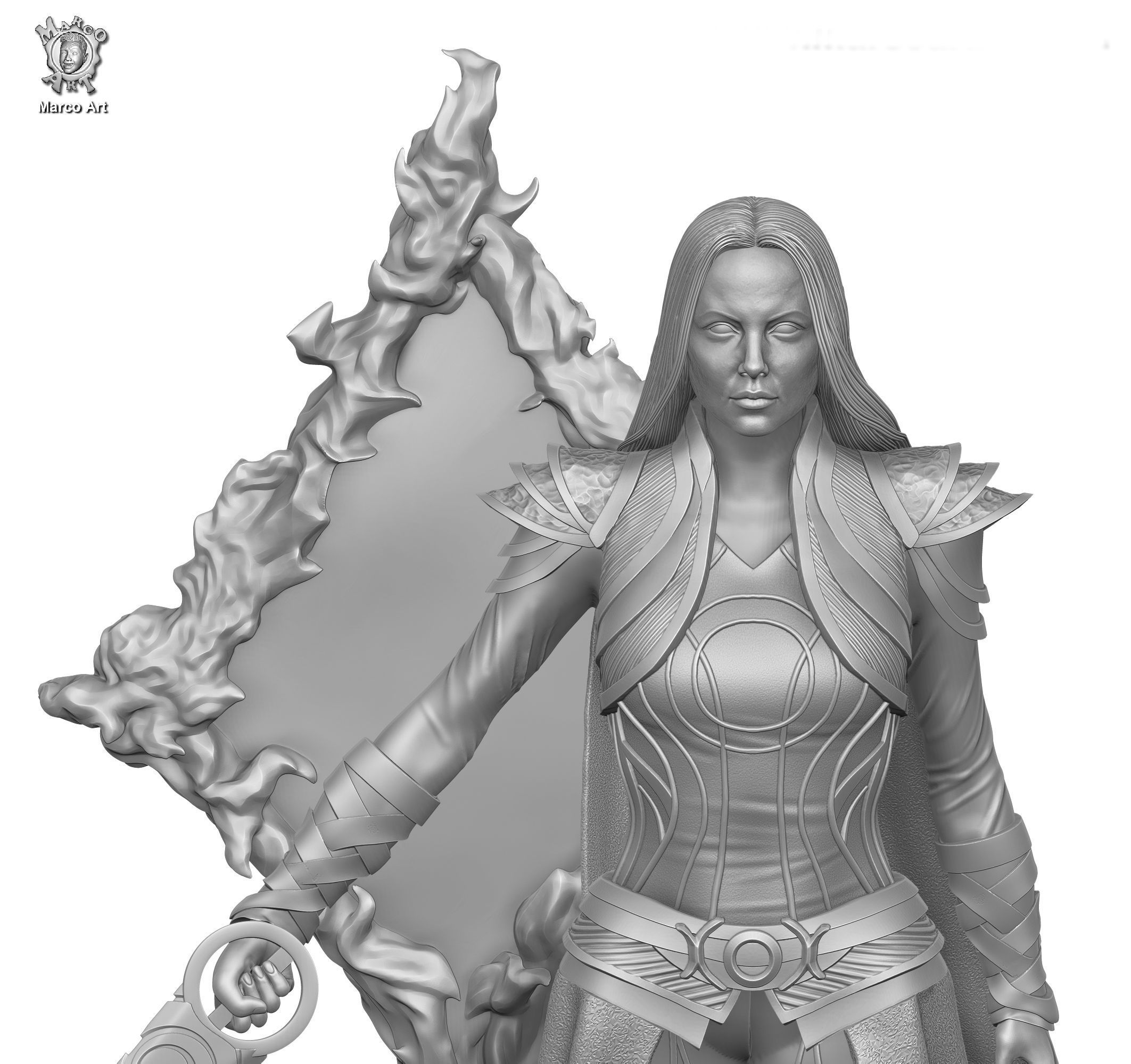 Marvel Doctor Strange Clea stl file  3D print model_2