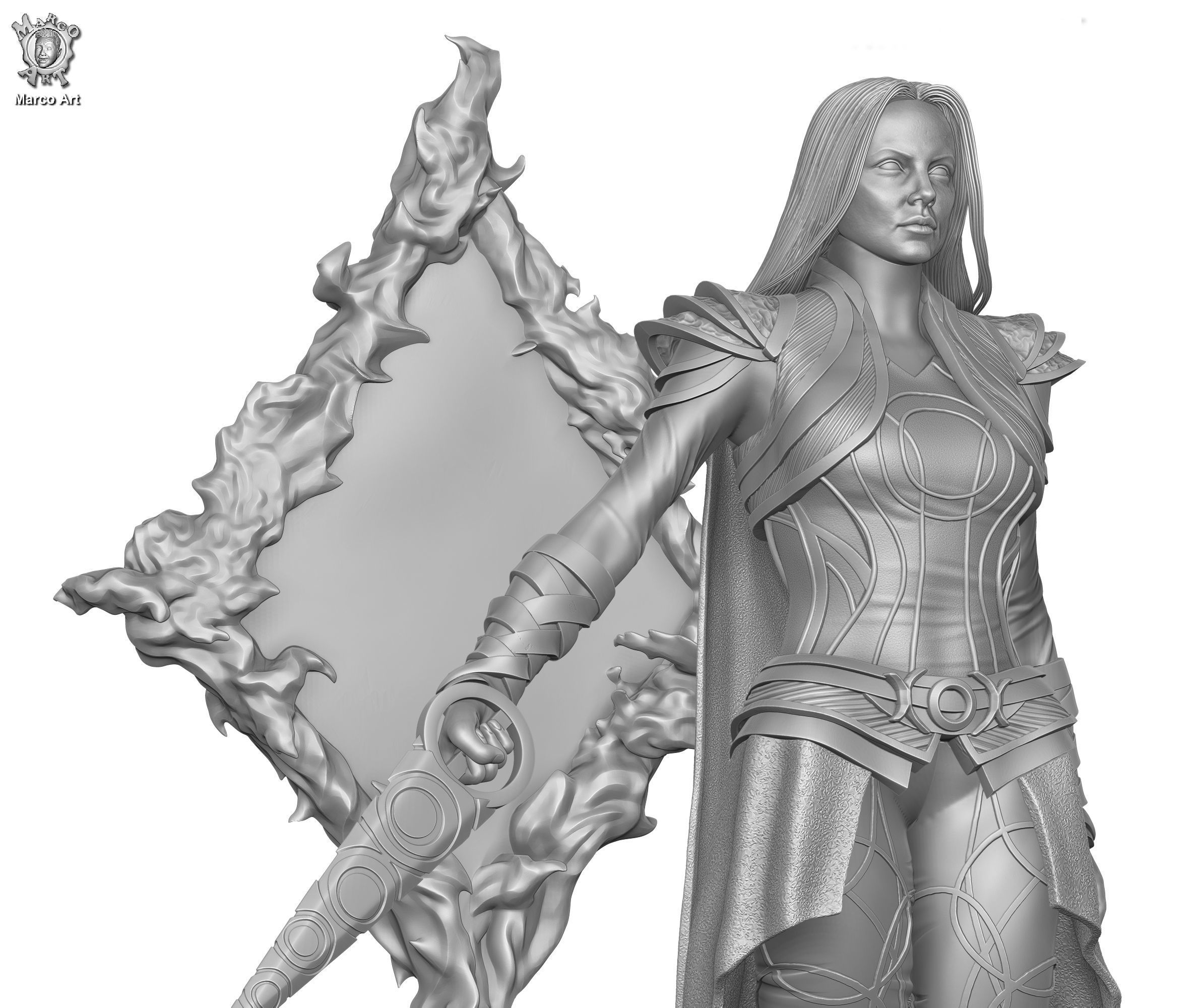 Marvel Doctor Strange Clea stl file  3D print model_3