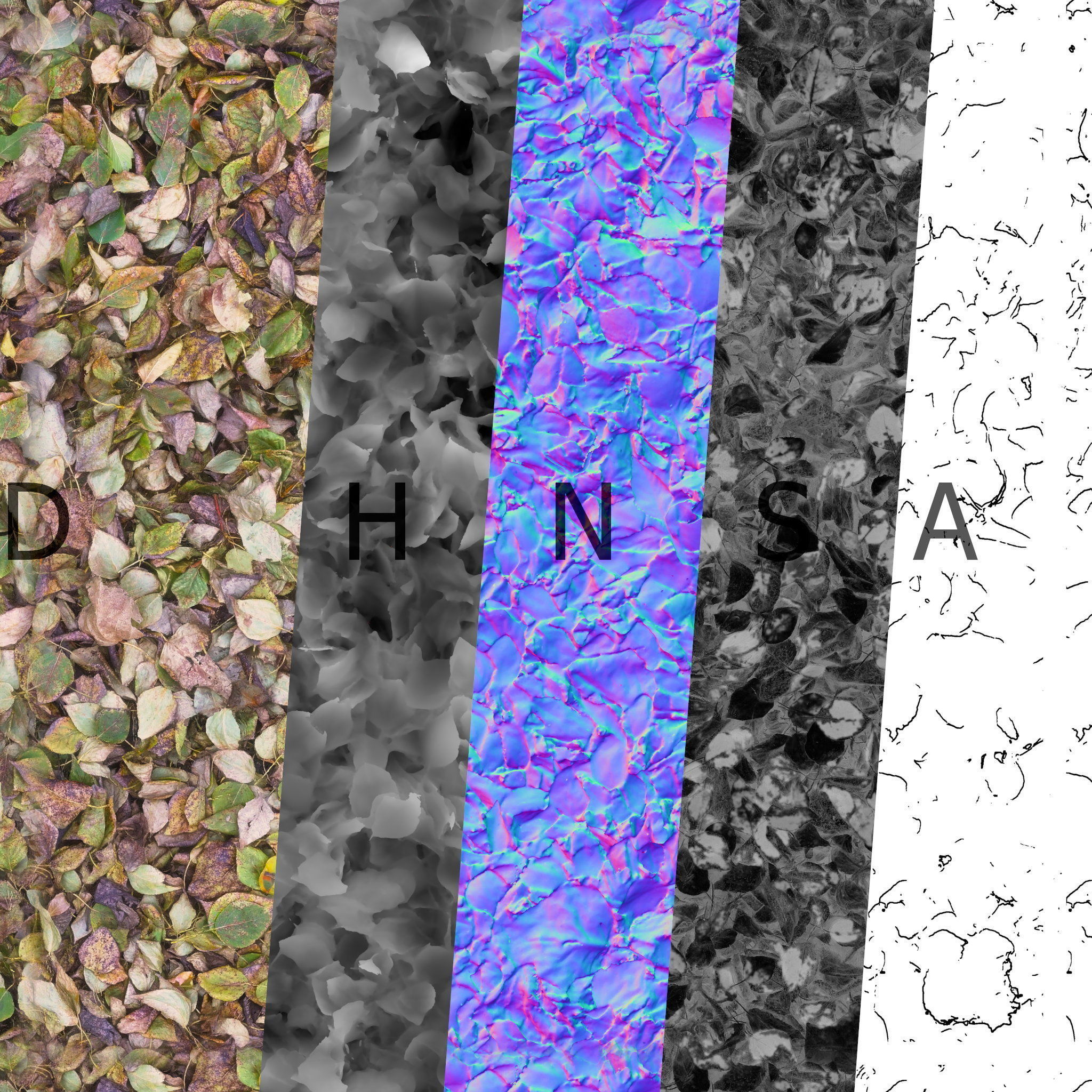 Autumn foliage material 01 3D model_8