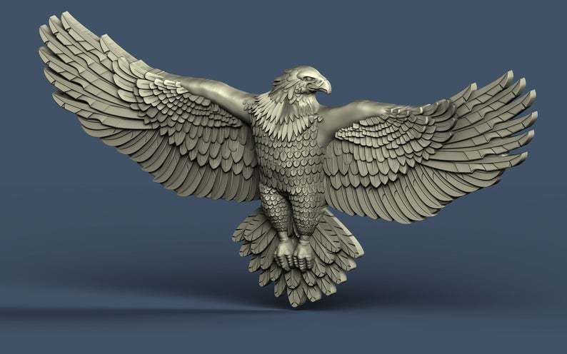 American eagle 3D STL Model for Machine Relief 3D model_2