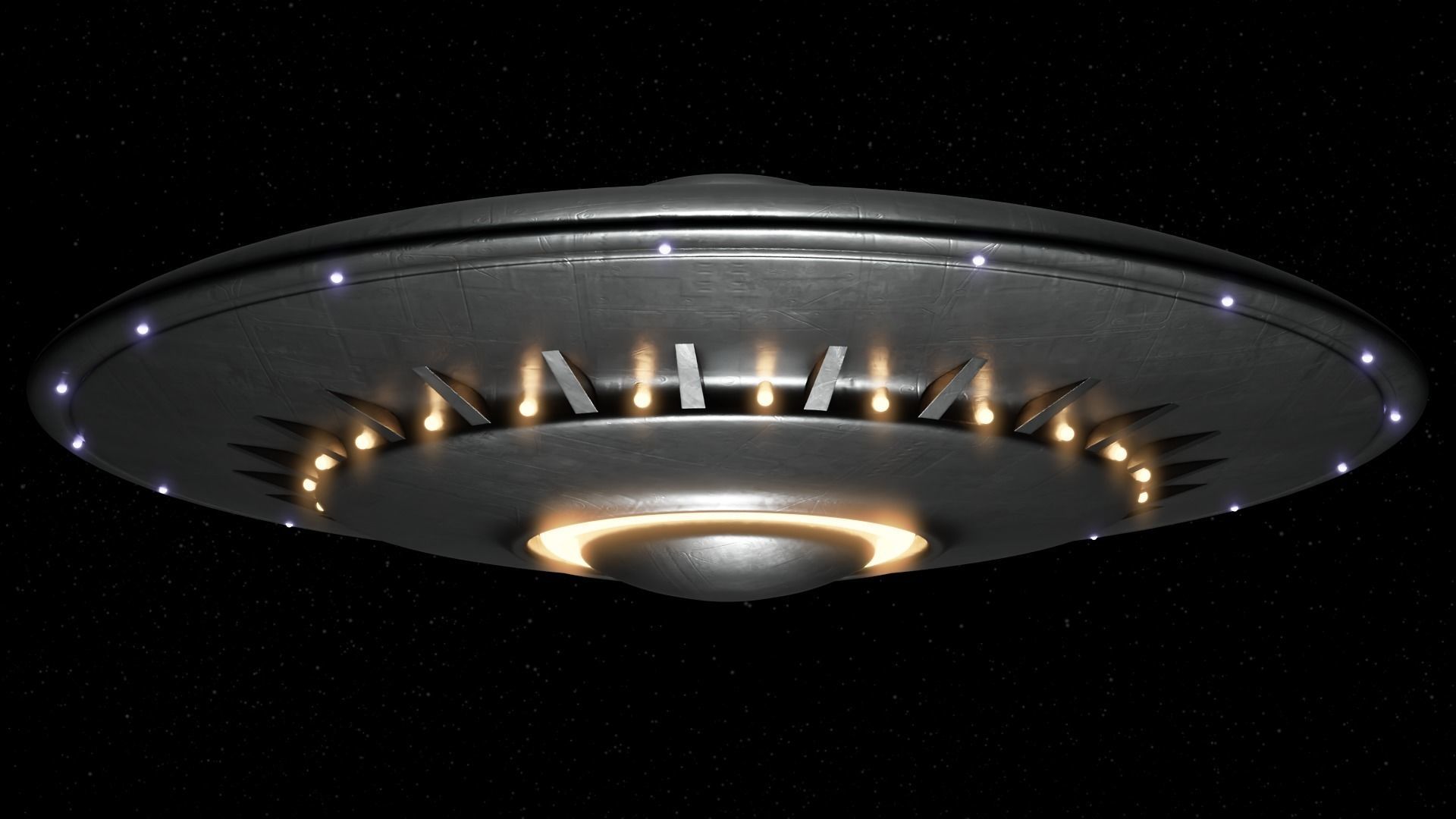 UFO Spaceship - Flying Saucer - Ovni - Nave Espacial  Low-poly 3D model_5