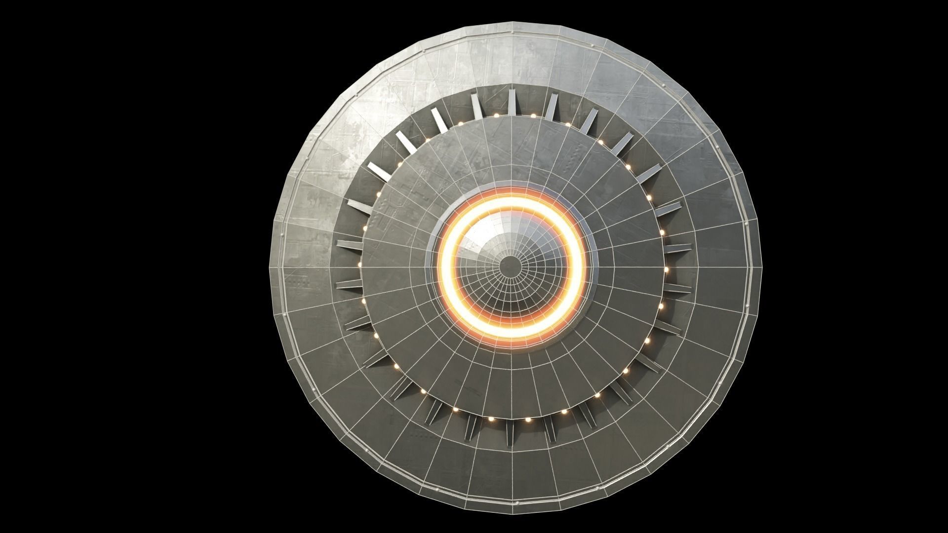 UFO Spaceship - Flying Saucer - Ovni - Nave Espacial  Low-poly 3D model_7