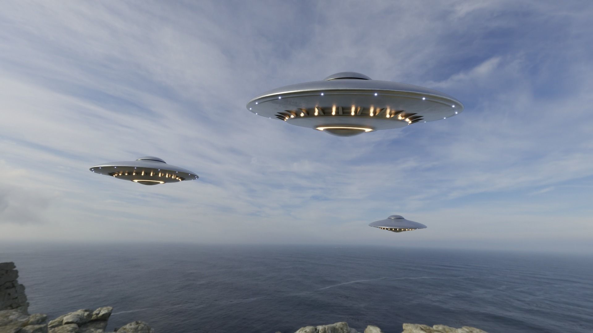 UFO Spaceship - Flying Saucer - Ovni - Nave Espacial  Low-poly 3D model_1
