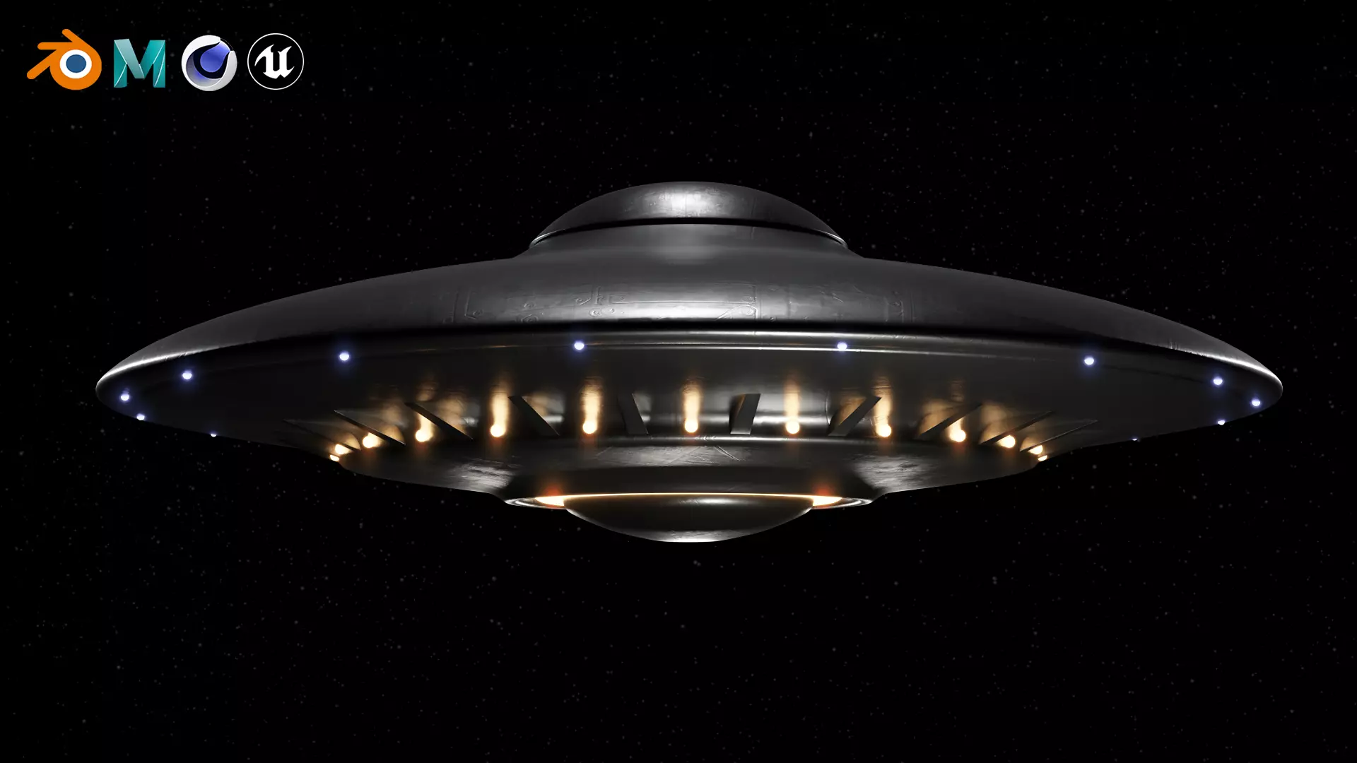 UFO Spaceship - Flying Saucer - Ovni - Nave Espacial  Low-poly 3D model_0