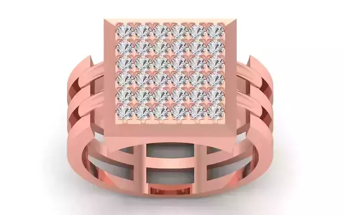 Solitaire Wedding Engagement Men  Ring 3D print model