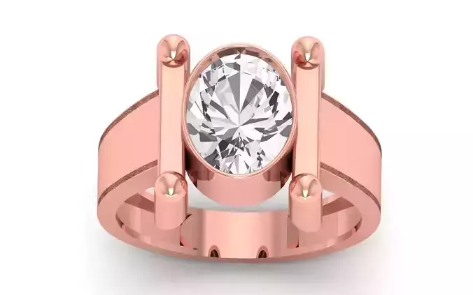 Solitaire Wedding Engagement Big Oval Stone Ring