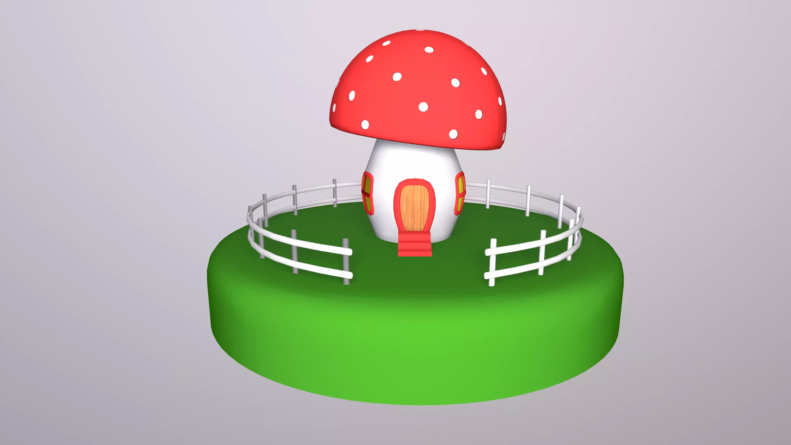 Mushroom house Free low-poly 3D model