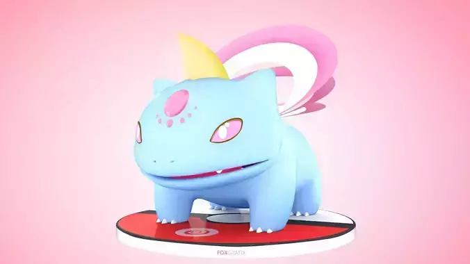 Pokemon Bulbasaur Psychic Type Concept Low-poly 3D model