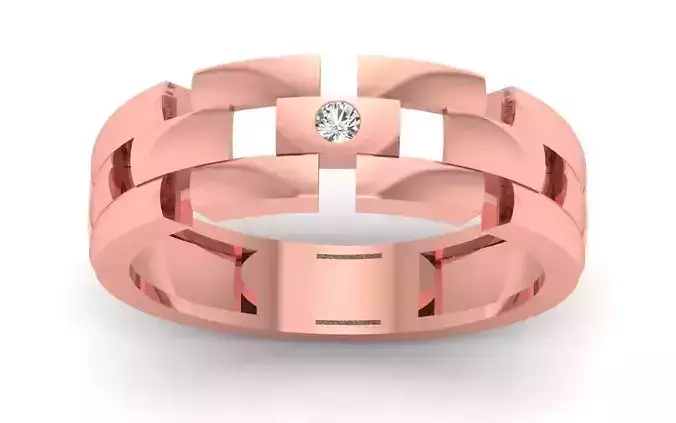 Solitaire Wedding Engagement WoMen Band Ring 3D print model