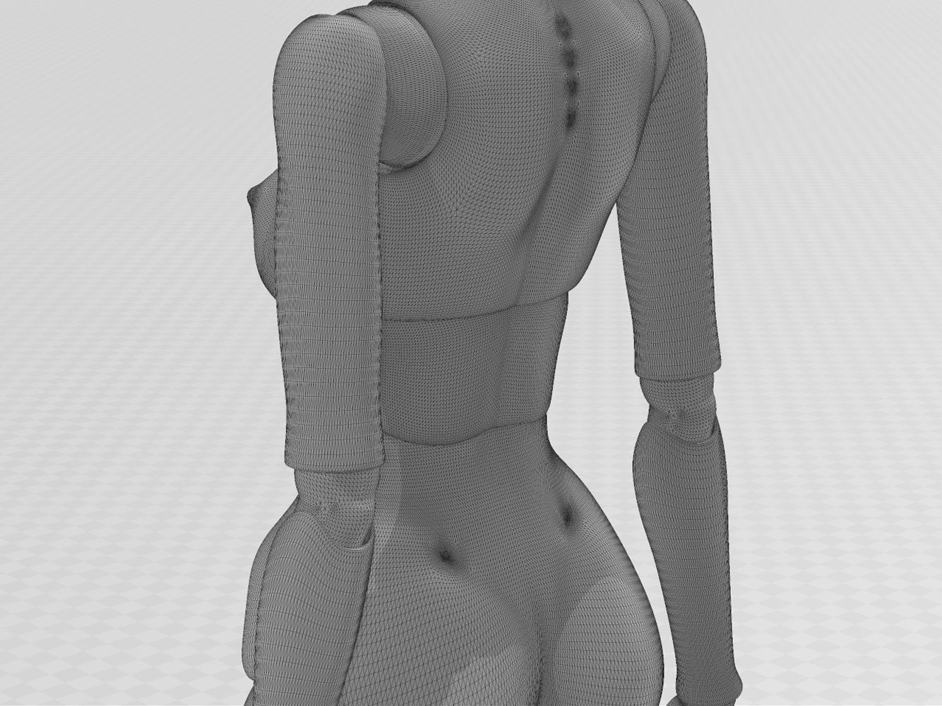 Asian lady doll 3D Printed BJD 3D print model_13