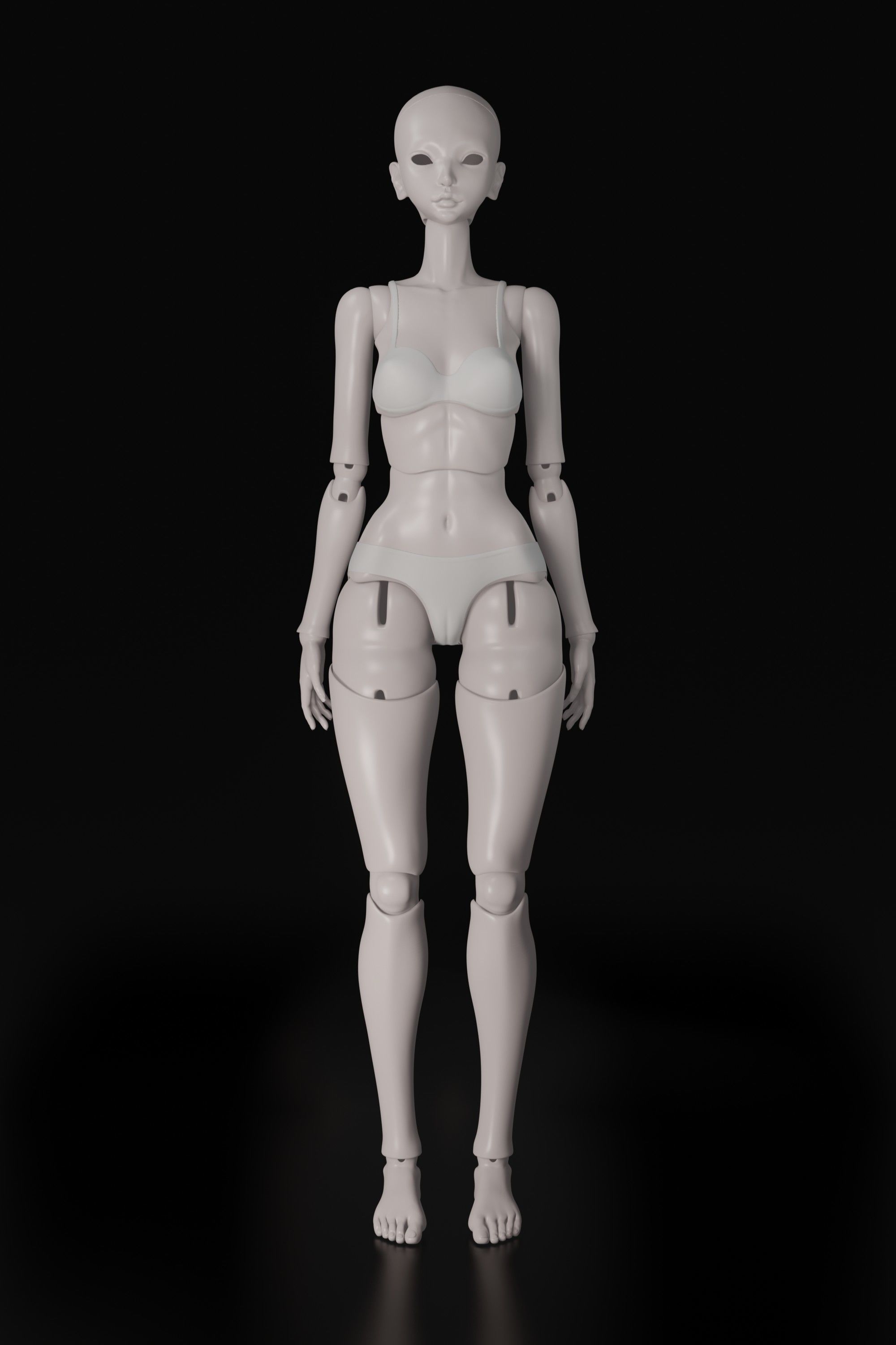 Asian lady doll 3D Printed BJD 3D print model_4