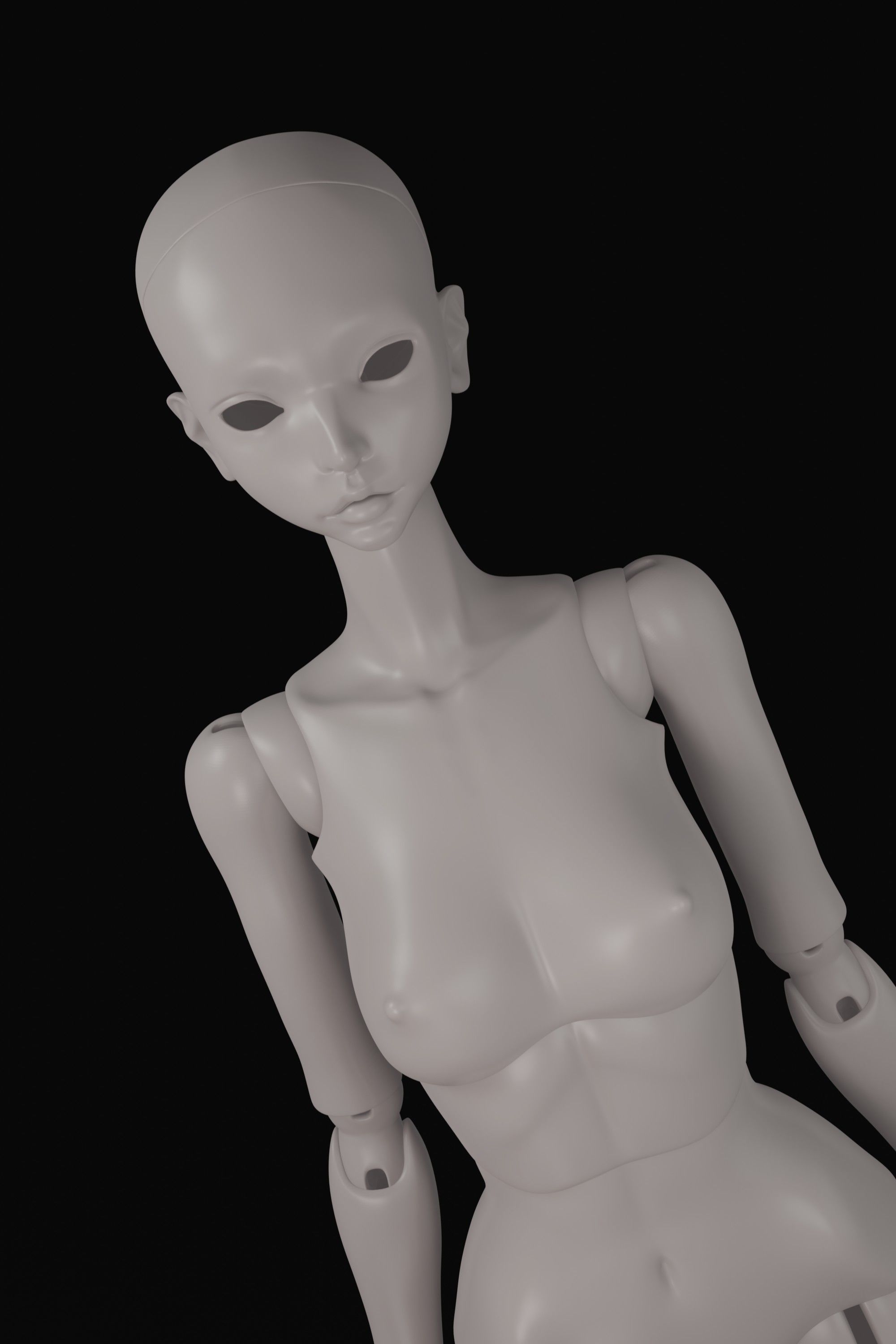 Asian lady doll 3D Printed BJD 3D print model_10