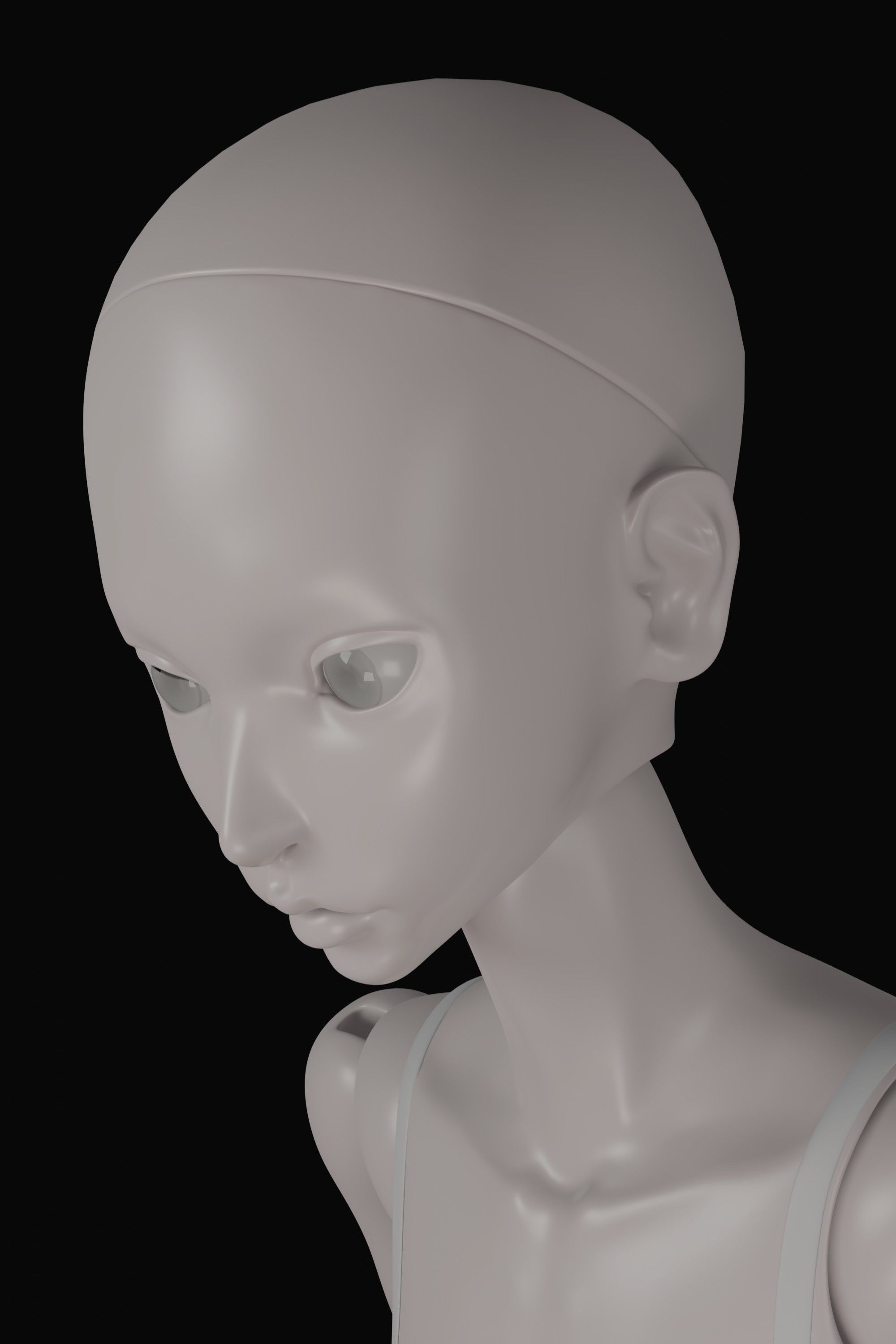 Asian lady doll 3D Printed BJD 3D print model_7