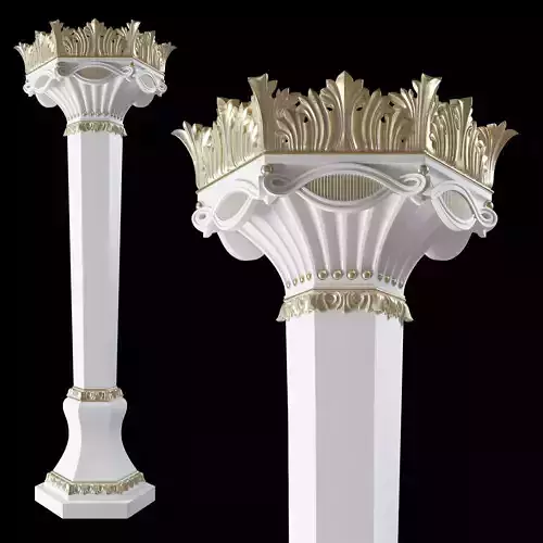 3D model column gold