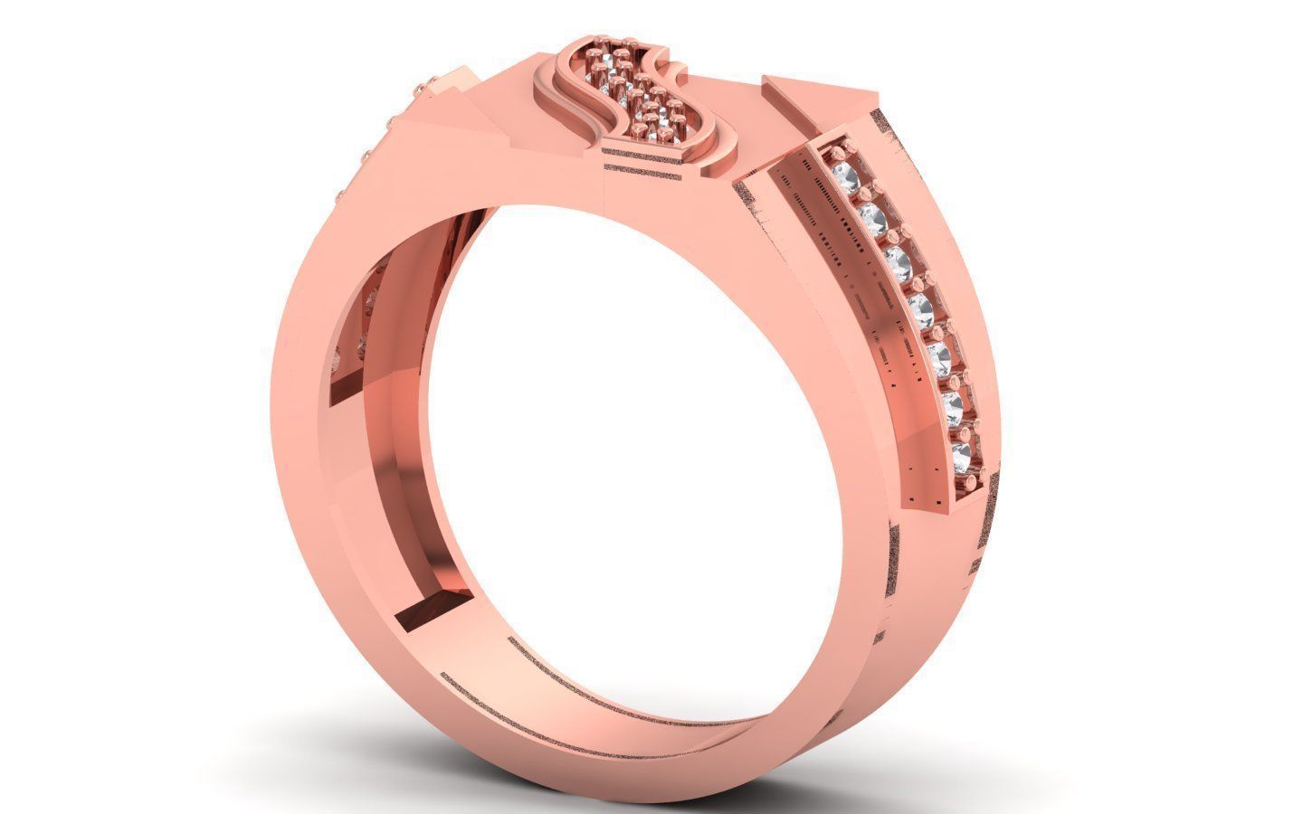 Solitaire Wedding Engagement Ring 3D print model_2