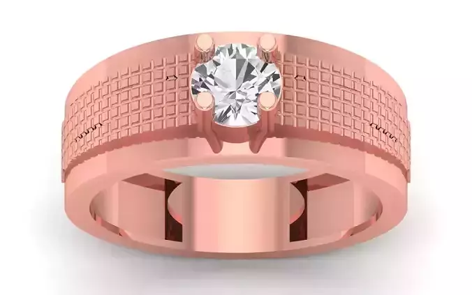 Solitaire Wedding Engagement Round Stone Ring 3D print model