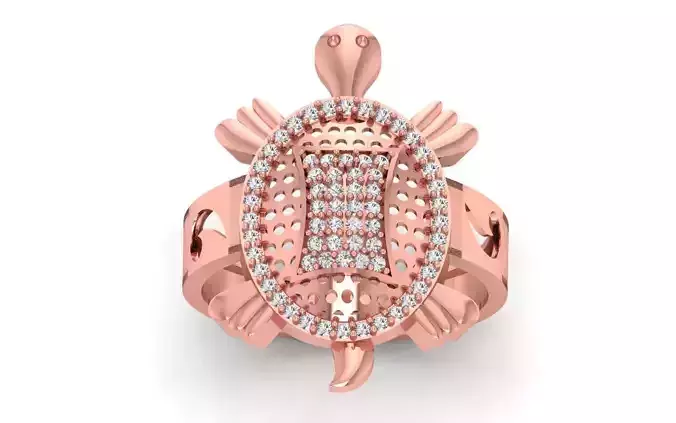 Solitaire Tortoise Ring