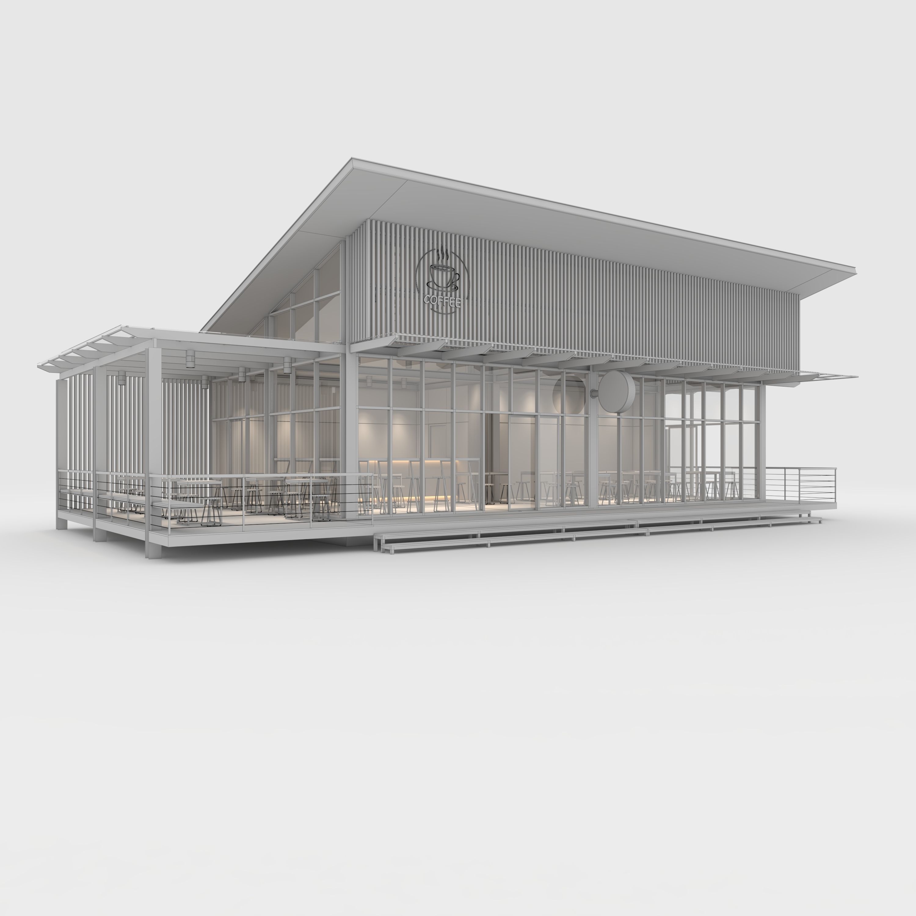 Cafe Modern 3 3D model_1