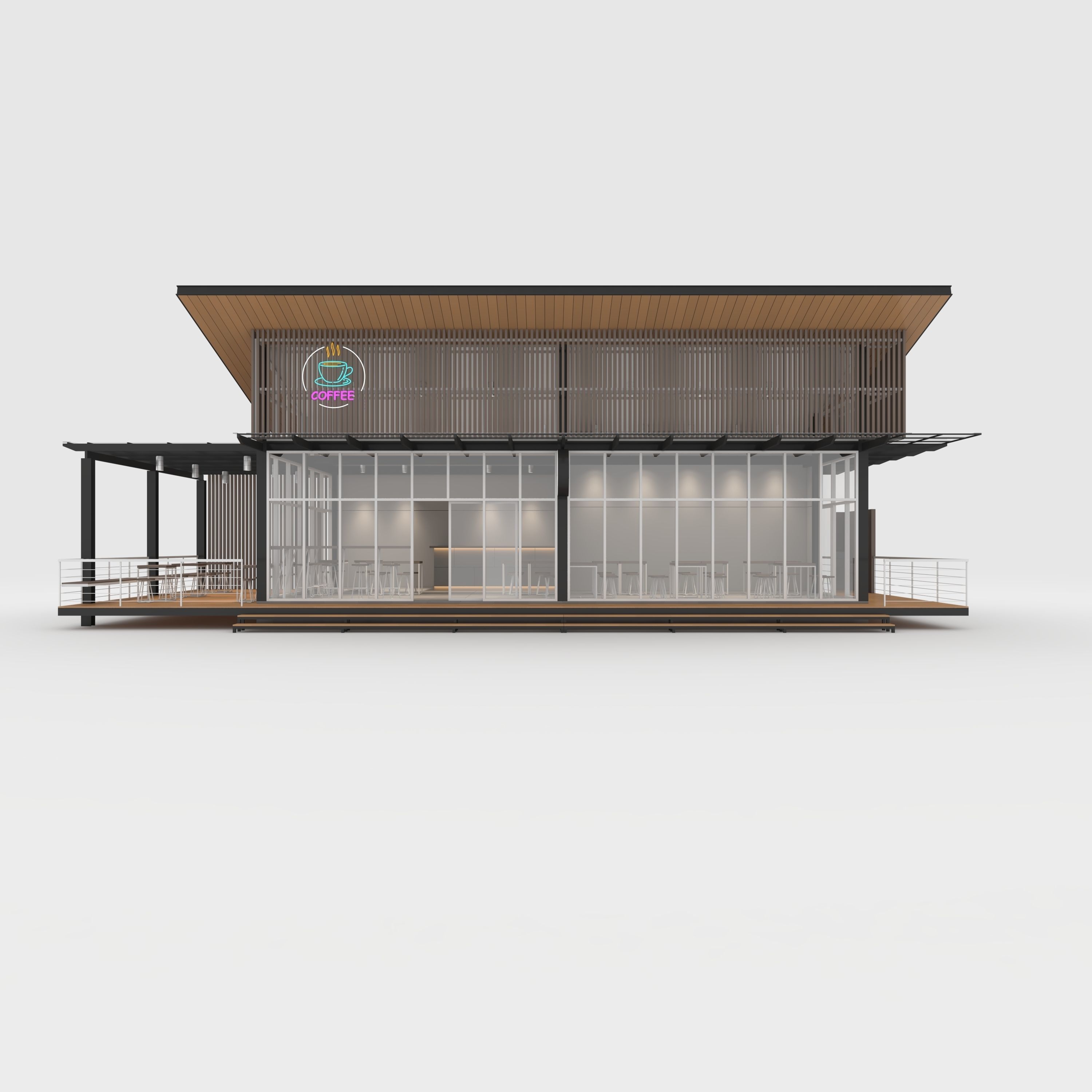 Cafe Modern 3 3D model_2
