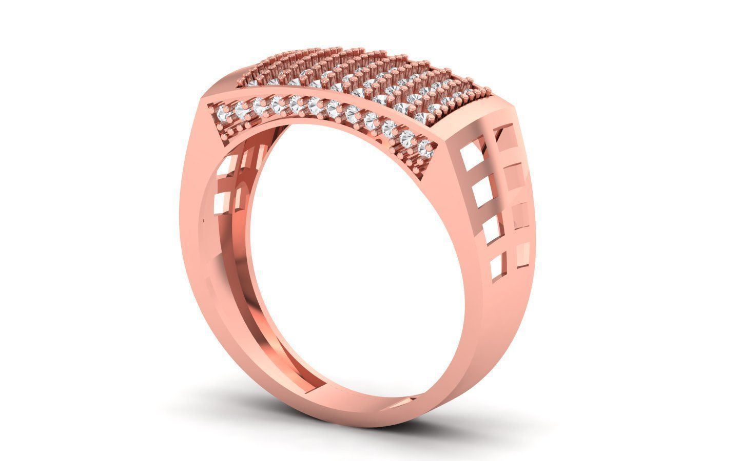 Solitaire Wedding Engagement Mens  Ring 3D print model_1