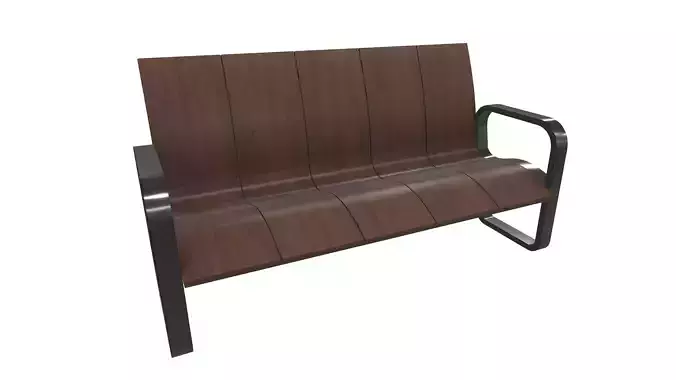 Wooden Bench 3D Model AR VR