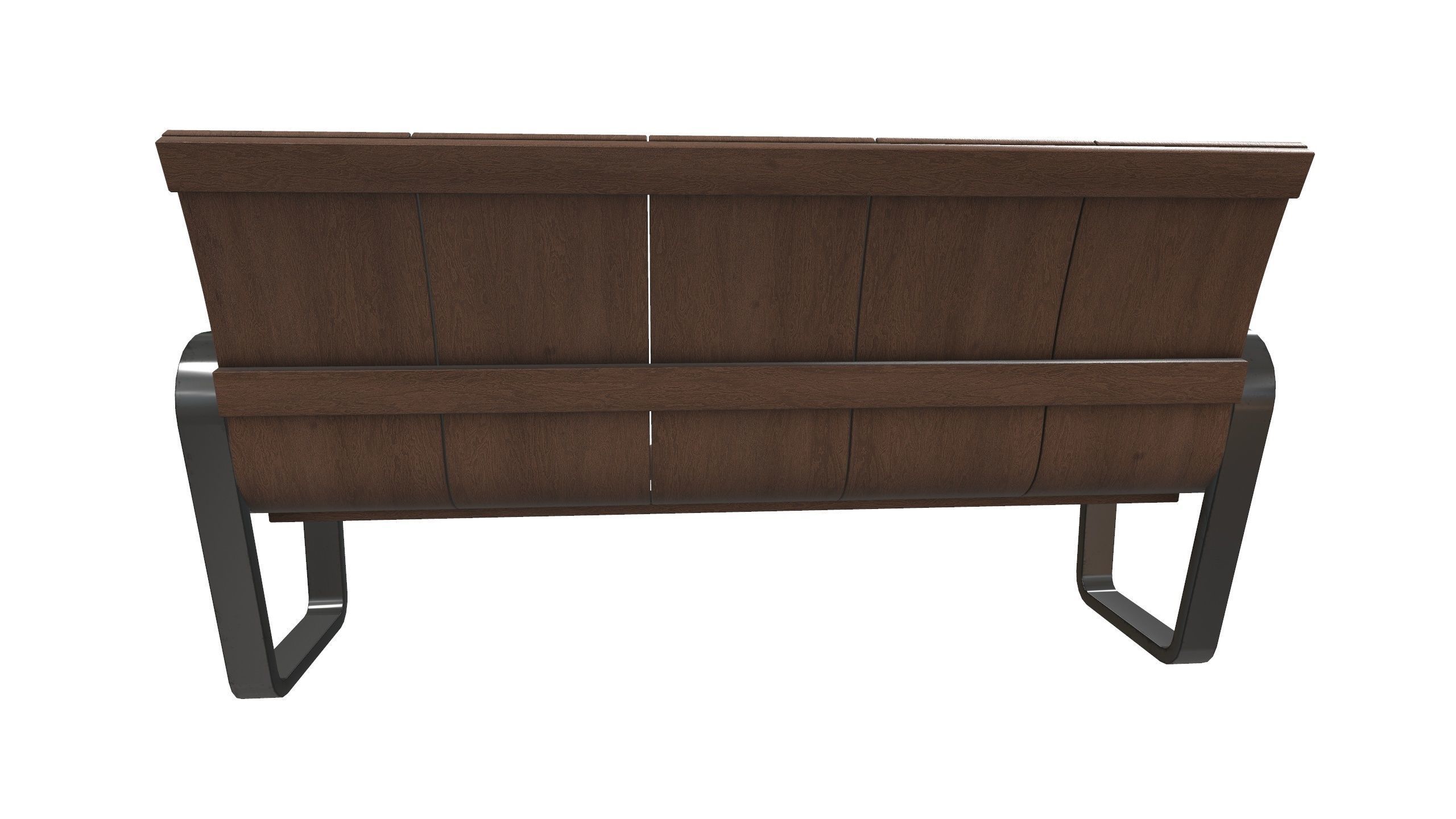 Wooden Bench 3D Model AR VR Low-poly 3D model_8