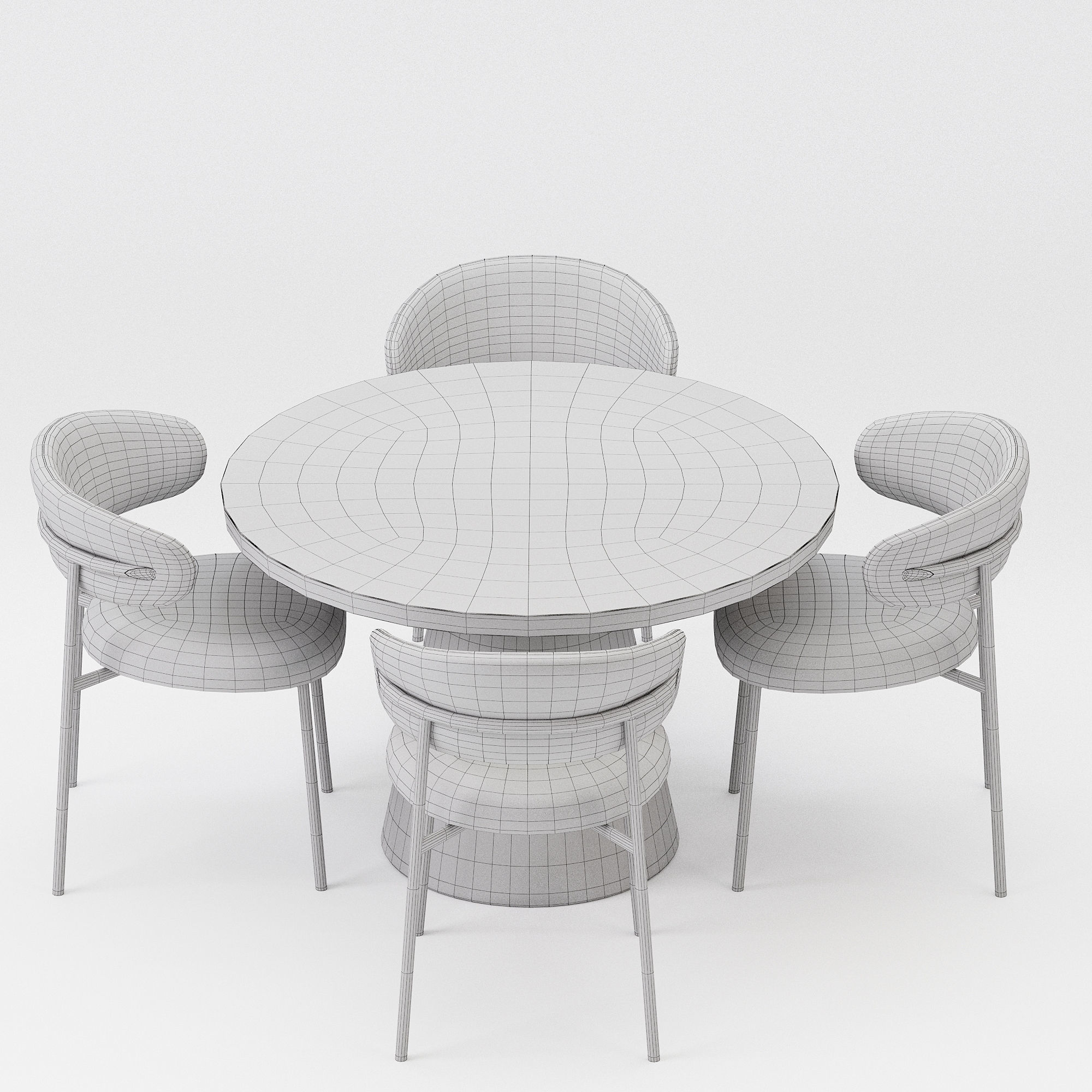 Dining set 01 3D model_2