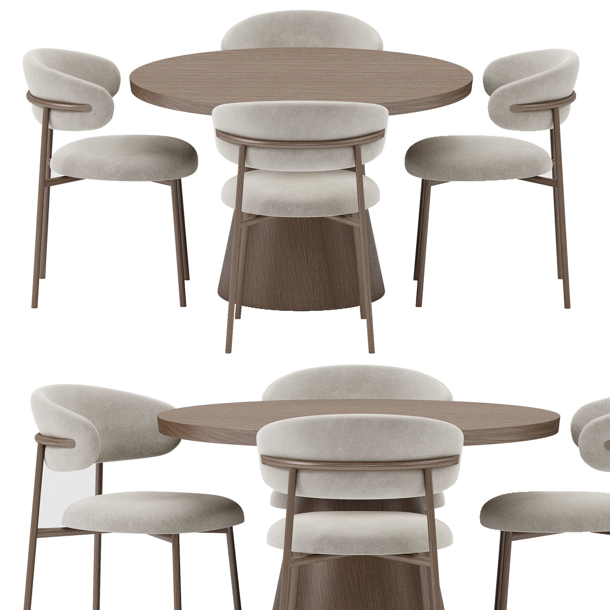 Dining set 01 3D model_9