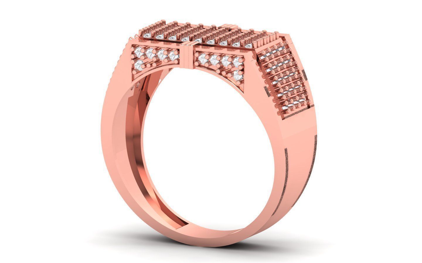 Solitaire Wedding Engagement Mens Ring 3D print model_1