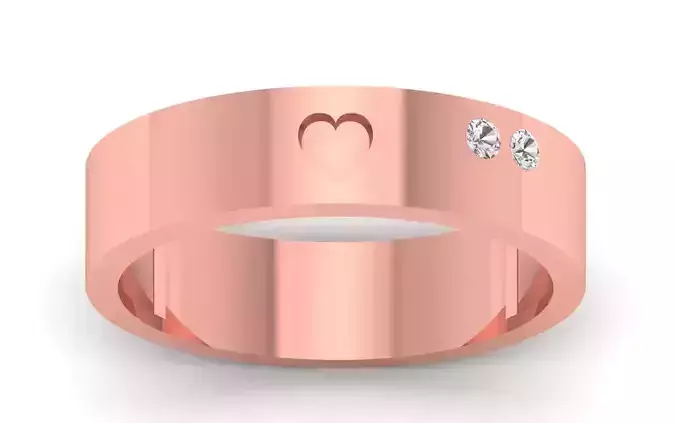 Solitaire Wedding Engagement WoMen Heart Band Ring 3D print model