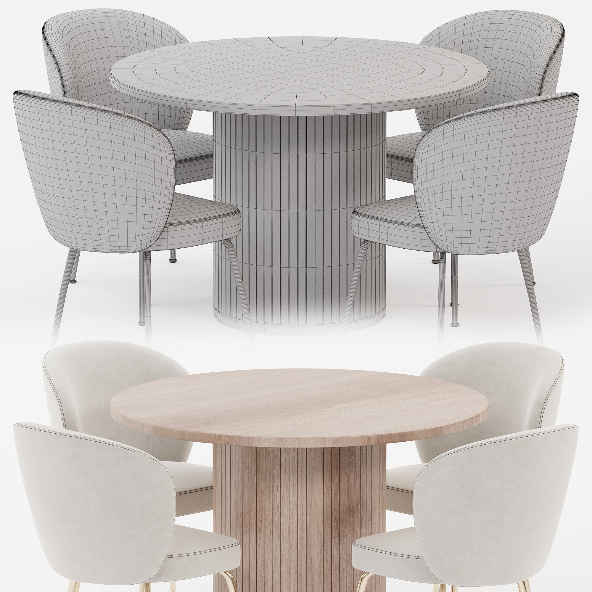 Dining set 10 3D model_5