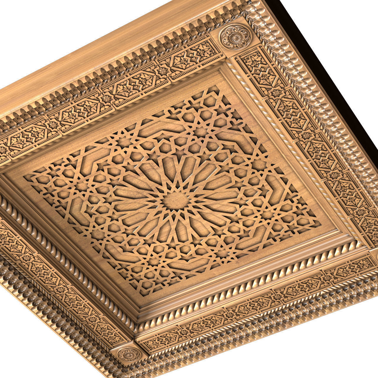 Ceiling in oriental style Arabic decorative ceiling 3D model_1