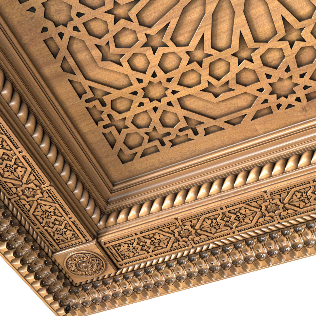 Ceiling in oriental style Arabic decorative ceiling 3D model_2