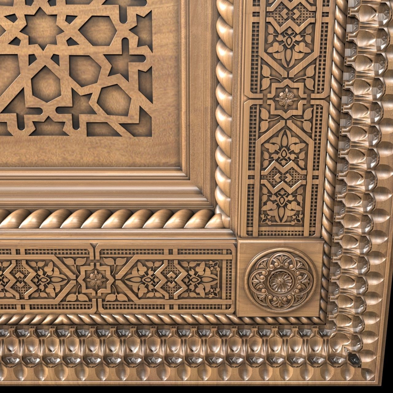 Ceiling in oriental style Arabic decorative ceiling 3D model_3